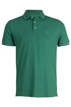 Polo in cotone piquet con bordi a contrasto