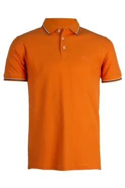 Polo in cotone piquet con bordi a contrasto