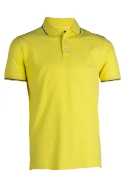 Polo in cotone piquet con bordi a contrasto