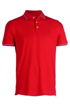Polo in cotone piquet con bordi a contrasto