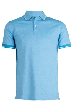 Polo in cotone piquet con bordi a contrasto