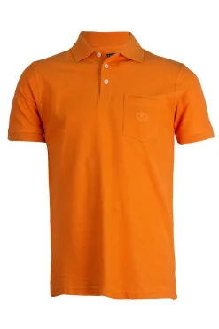 Polo in cotone piquet manica corta con taschino sul petto