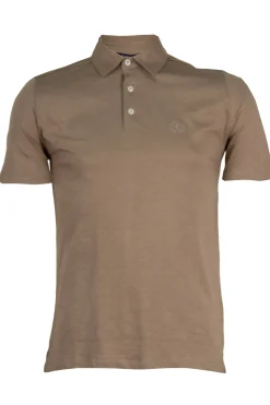 Polo in cotone slub con logo in rilievo sul cuore