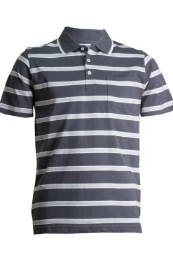 Polo in jersey a righe con taschino