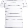 Polo in jersey a righe con taschino