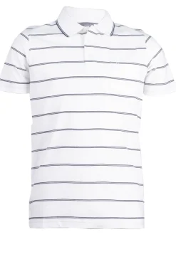 Polo in jersey a righe con taschino