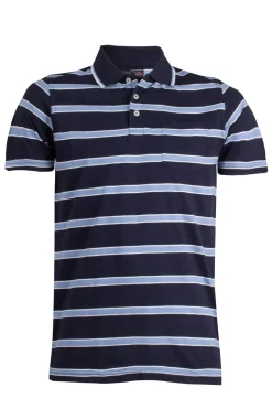 Polo in jersey a righe con taschino