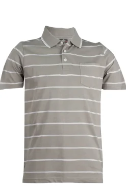 Polo in jersey a righe con taschino