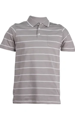 Polo in jersey a righe con taschino