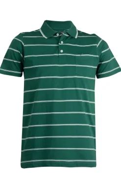 Polo in jersey a righe con taschino