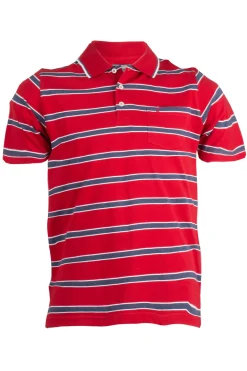 Polo in jersey a righe con taschino