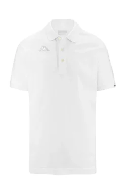 Polo Kappa manica corta con logo sul petto e ricamo bandiera sulla manica