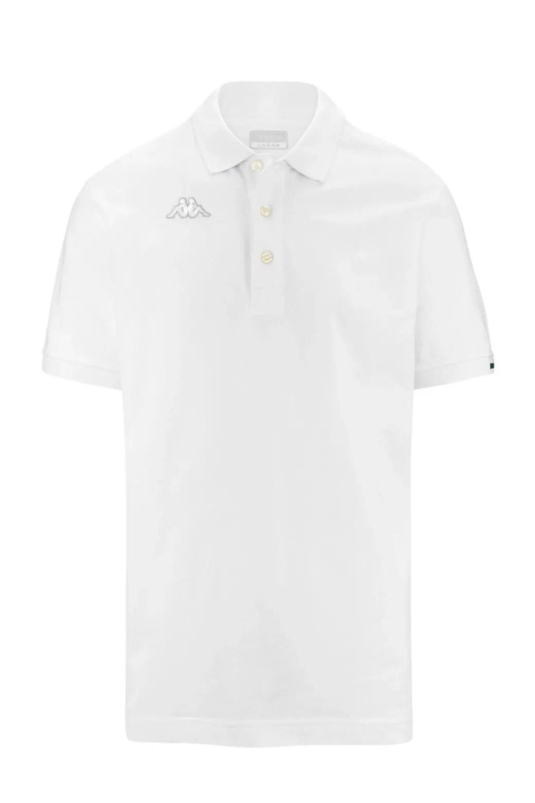 Polo Kappa manica corta con logo sul petto e ricamo bandiera sulla manica
