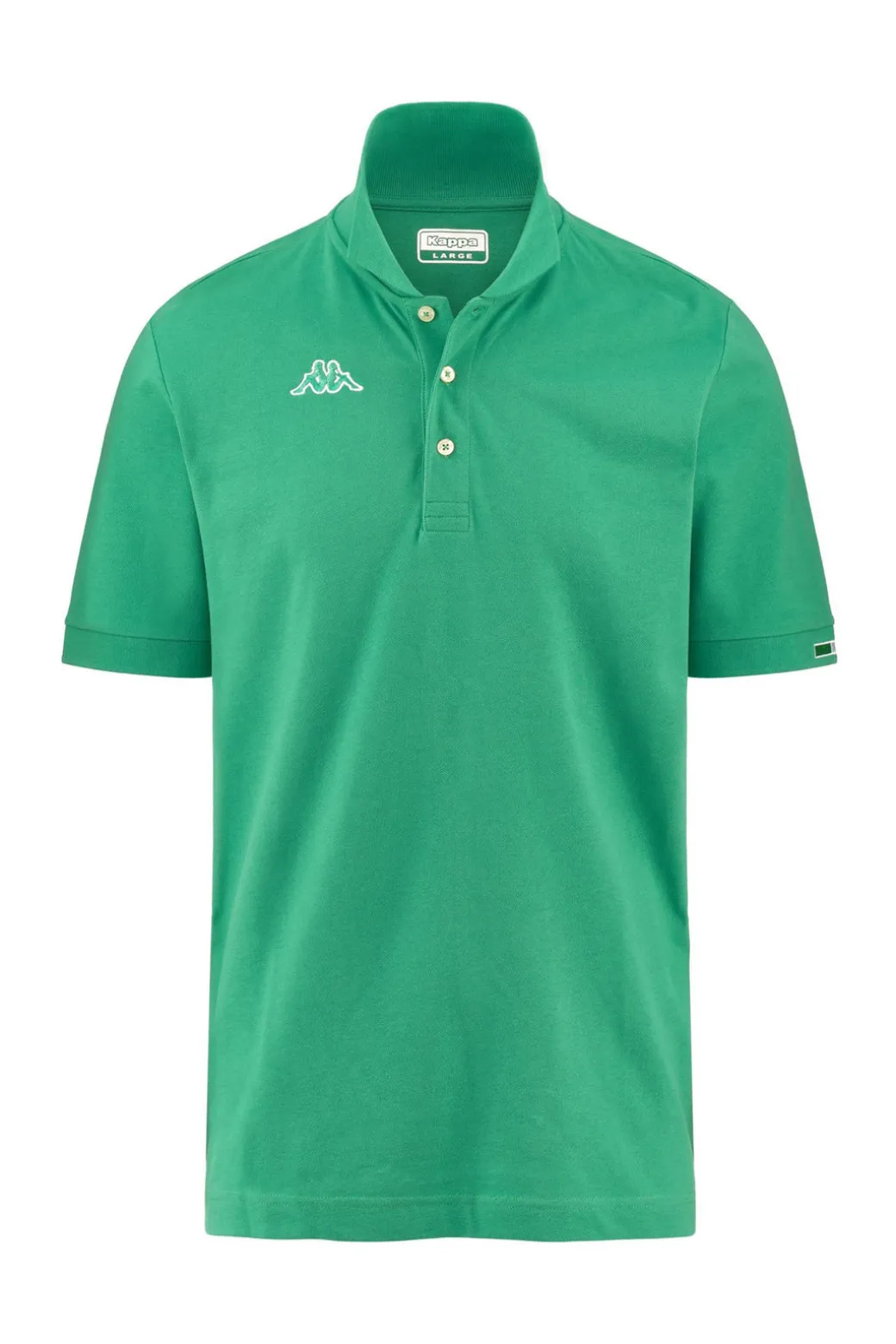 Polo Kappa manica corta con logo sul petto e ricamo bandiera sulla manica