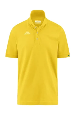 Polo Kappa manica corta con logo sul petto e ricamo bandiera sulla manica