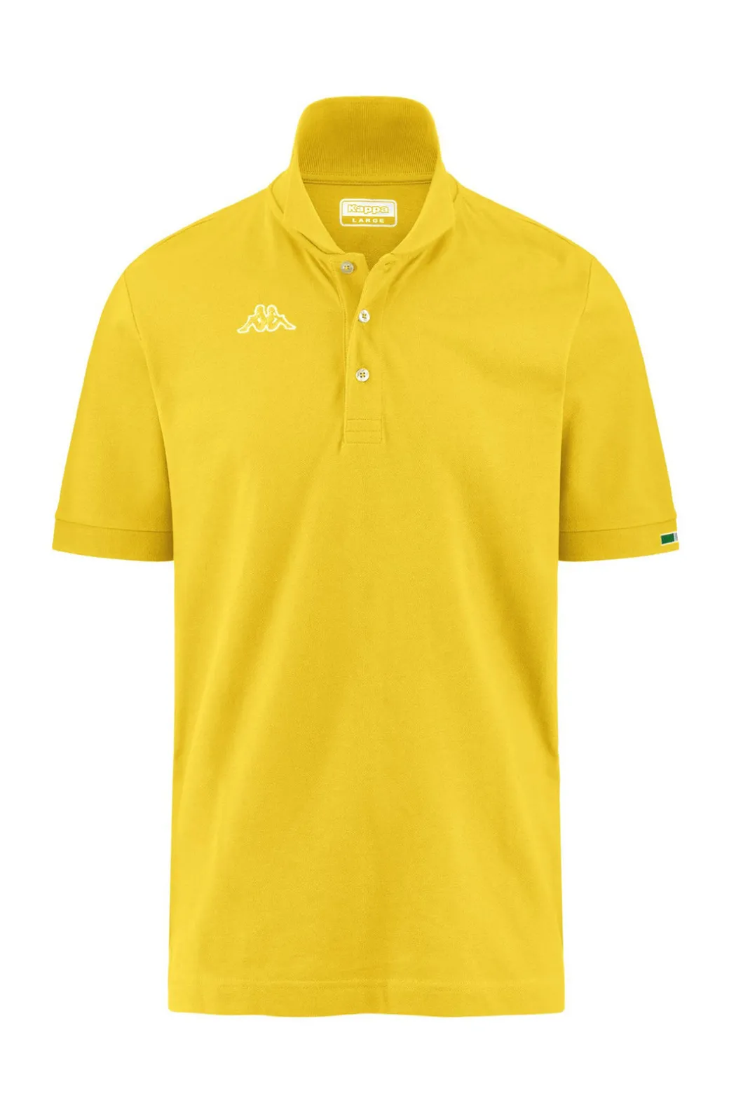 Polo Kappa manica corta con logo sul petto e ricamo bandiera sulla manica