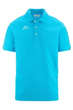 Polo Kappa manica corta con logo sul petto e ricamo bandiera sulla manica