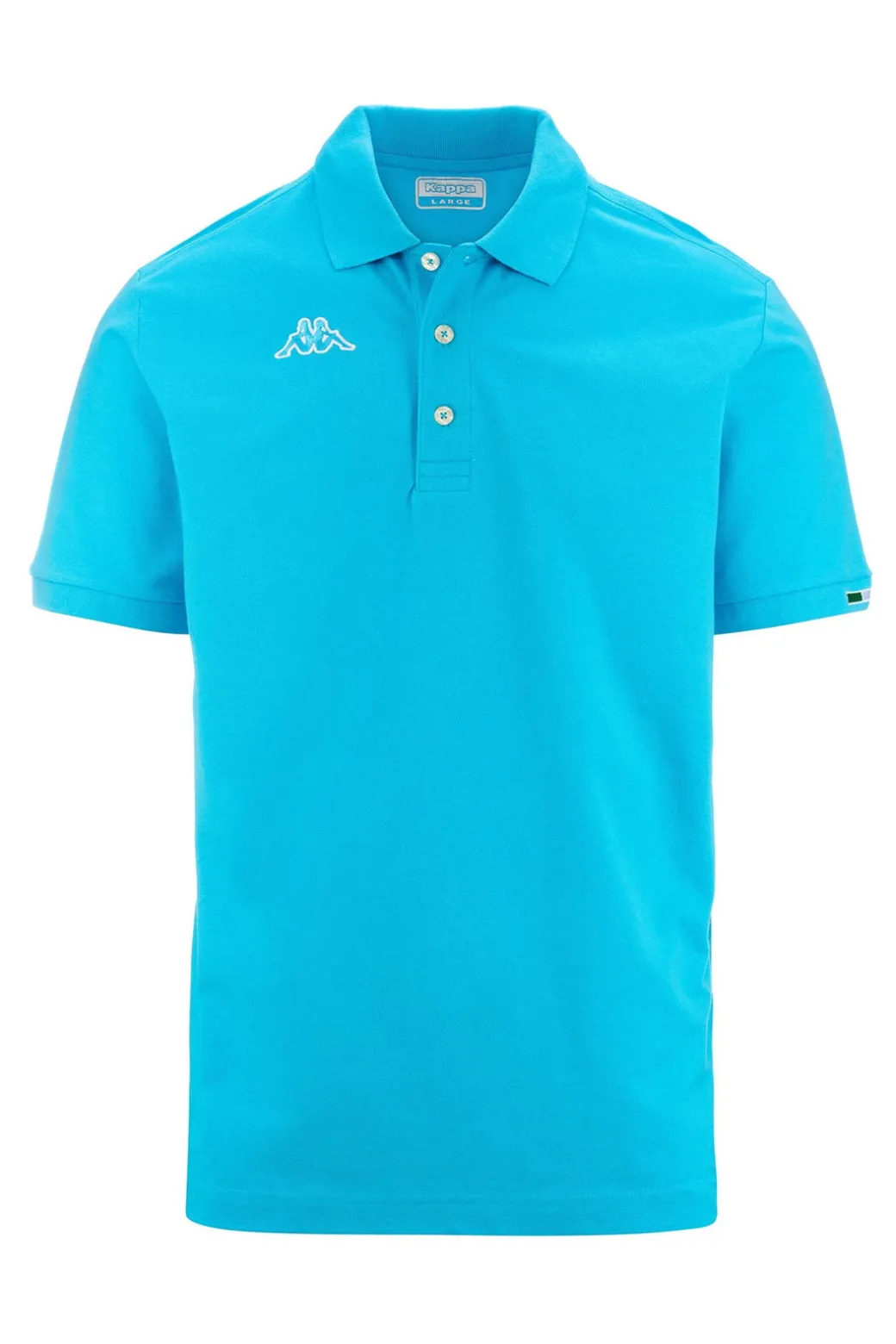 Polo Kappa manica corta con logo sul petto e ricamo bandiera sulla manica