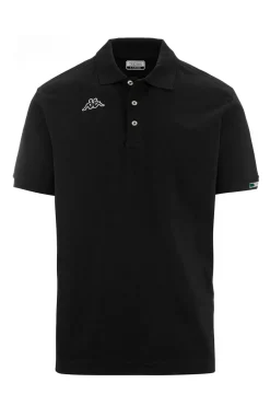 Polo Kappa manica corta con logo sul petto e ricamo bandiera sulla manica