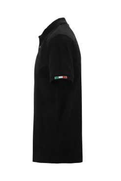 Polo Kappa manica corta con logo sul petto e ricamo bandiera sulla manica