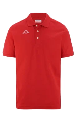 Polo Kappa manica corta con logo sul petto e ricamo bandiera sulla manica