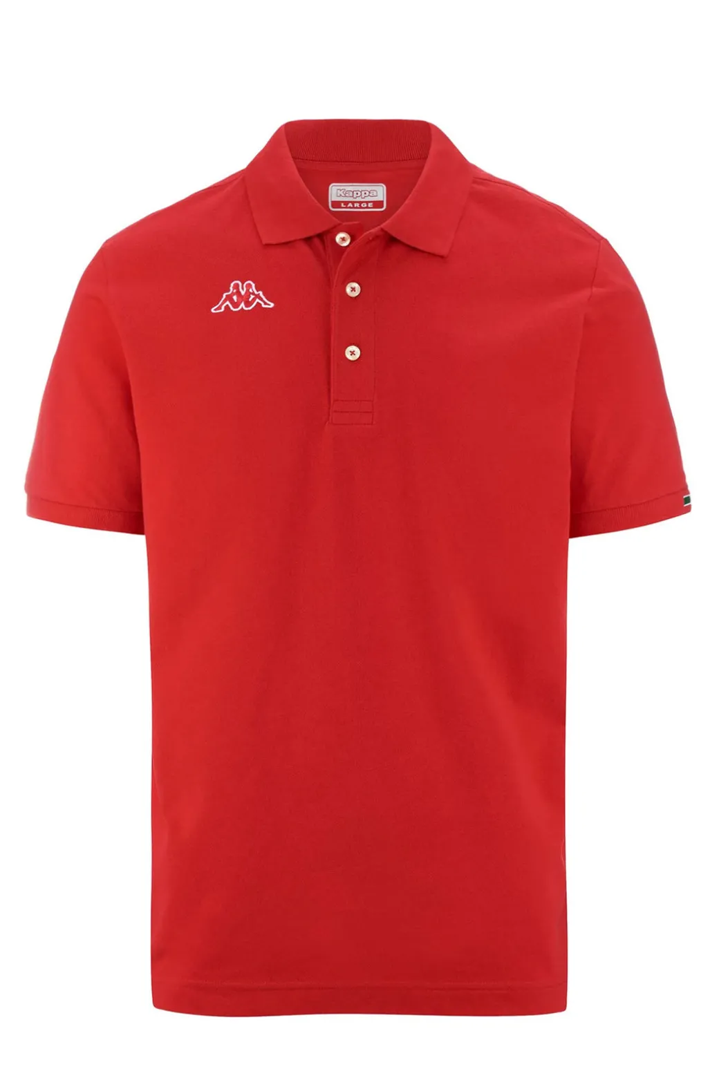 Polo Kappa manica corta con logo sul petto e ricamo bandiera sulla manica