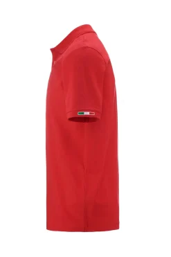 Polo Kappa manica corta con logo sul petto e ricamo bandiera sulla manica