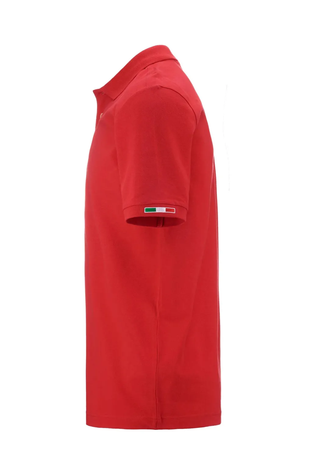 Polo Kappa manica corta con logo sul petto e ricamo bandiera sulla manica