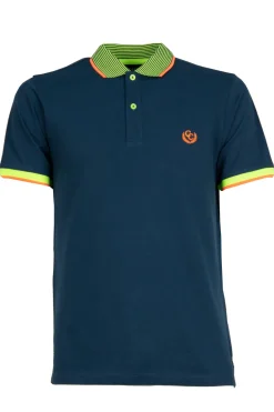 Polo manica corta con dettagli fluo
