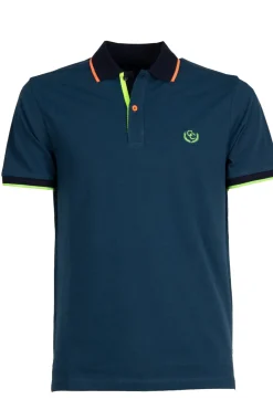 Polo manica corta con dettagli fluo