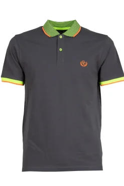 Polo manica corta con dettagli fluo