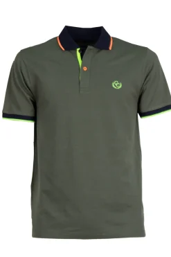 Polo manica corta con dettagli fluo