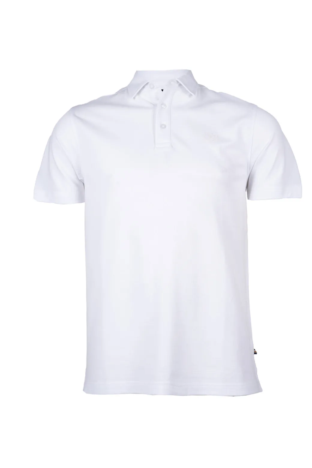 Polo manica corta in cotone piquet stretch con logo ton sur ton