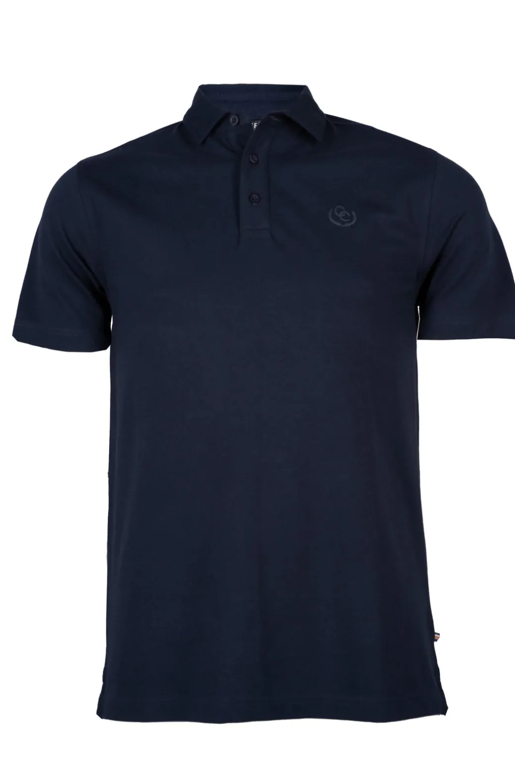 Polo manica corta in cotone piquet stretch con logo ton sur ton