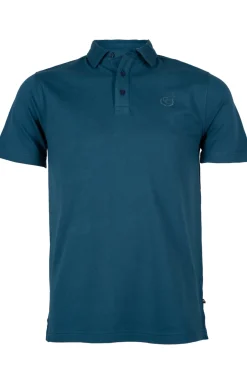Polo manica corta in cotone piquet stretch con logo ton sur ton