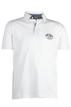 Polo manica corta in jersey con logo ricamato