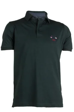 Polo manica corta in jersey con logo ricamato