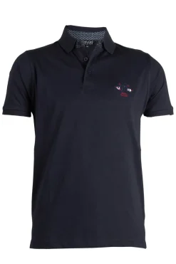 Polo manica corta in jersey con logo ricamato