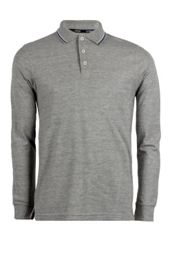 Polo manica lunga in cotone piquet