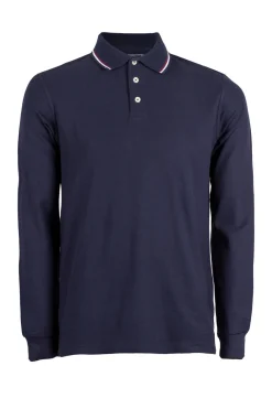 Polo manica lunga in cotone piquet