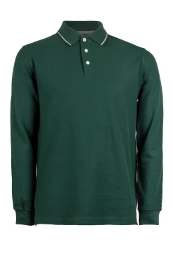 Polo manica lunga in cotone piquet