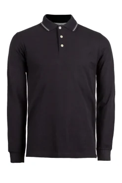 Polo manica lunga in cotone piquet