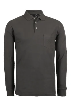 Polo manica lunga in tinta unita