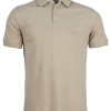 Polo tinta unita in cotone piquet con logo ricamato ton sur ton