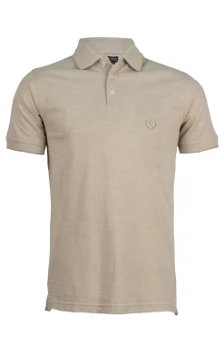 Polo tinta unita in cotone piquet con logo ricamato ton sur ton