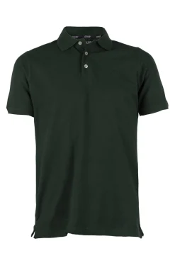 Polo tinta unita in cotone piquet con logo ricamato ton sur ton