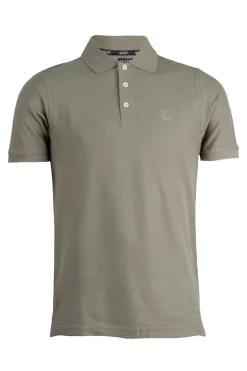 Polo tinta unita in cotone piquet con logo ricamato ton sur ton