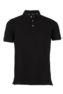 Polo tinta unita in cotone piquet con logo ricamato ton sur ton