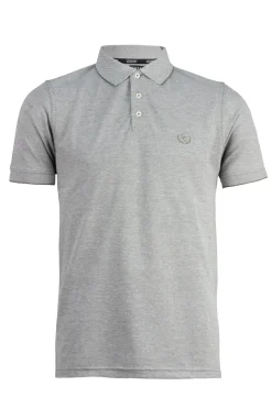 Polo tinta unita in cotone piquet con logo ricamato ton sur ton