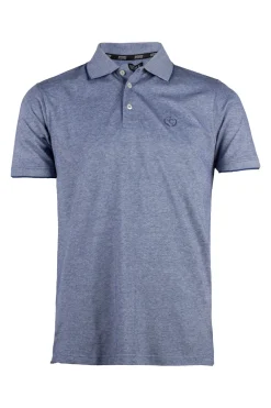 Polo tinta unita in cotone piquet con logo ricamato ton sur ton